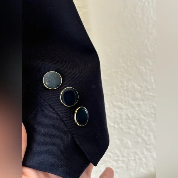 Luigi Cardini 100% Merino Wool Sport Coat Blazer 44R Blue Luxury Made in Italy - Picture 10 of 13